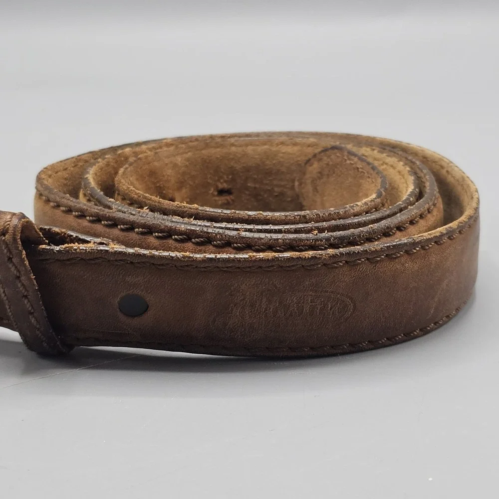Vintage Justin Leather Distressed Brown Belt Western Ranch Sz 40 Made In USA